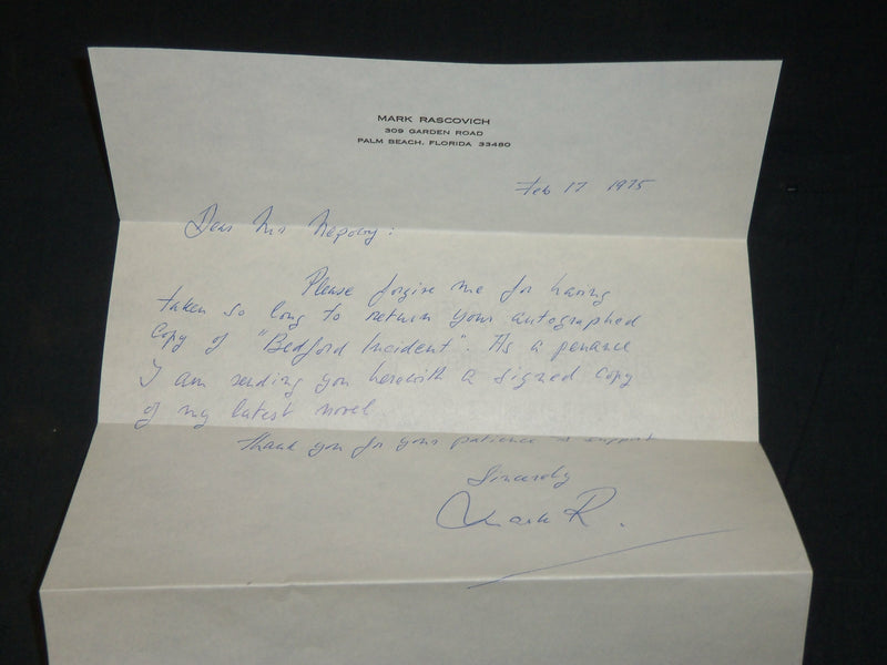 1974 FALKENHORST BOOK INSCRIBED BY MARK RASCOVICH + LETTER - FIRST EDN - D 506