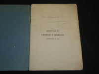 1915 FEBRUARY 20 GEORGE P. MORGAN RECEPTION REPORT SOFTCOVER BOOK - J 5300