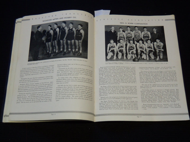 1941 ROCKFORD INDUSTRIAL ATHLETIC ASSOCIATION YEAR BOOK - J 7463