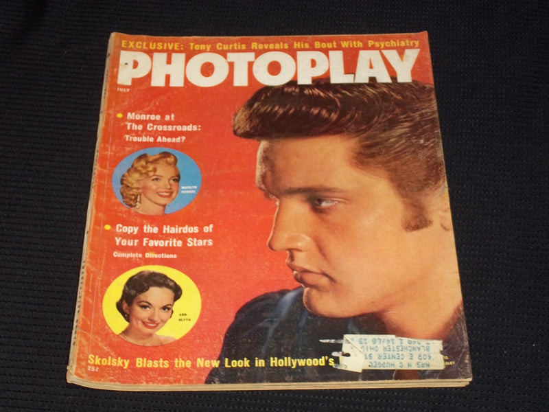 1957 JULY PHOTOPLAY MAGAZINE - ELVIS FRONT COVER - E 1883