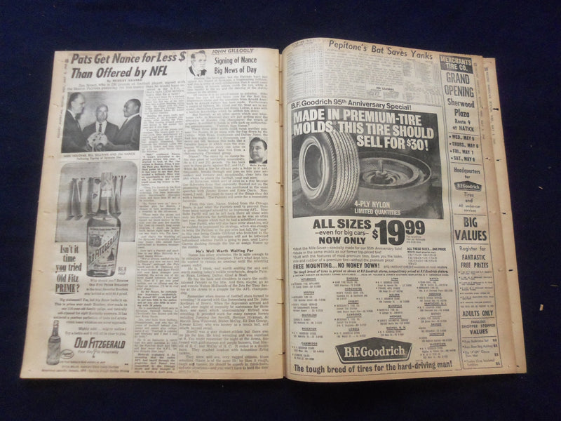 1965 MAY 5 BOSTON RECORD AMERICAN NEWSPAPER - REBELS 'ELECT' PRESIDENT - NP 6282