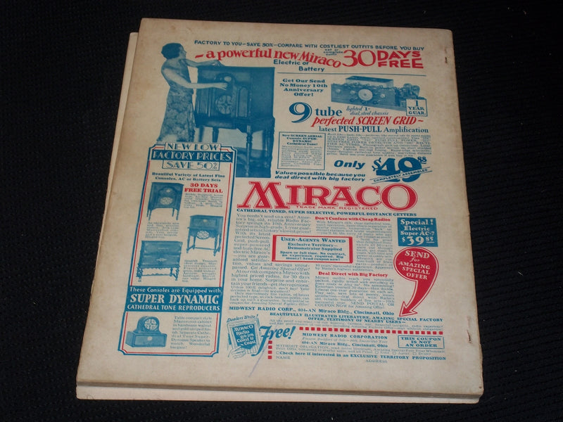 1929 NOVEMBER RADIO NEWS MAGAZINE - POLICE RADIO FRONT COVER - E 5208