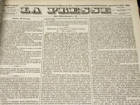 1840 JANUARY-JUNE LA PRESSE FRENCH NEWSPAPER BOUND VOLUME - SCIENCE - KD 1279G