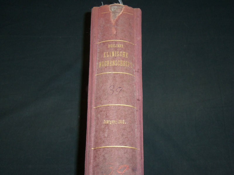 1902 JAN-DEC BERLINER KLINISCHE WOCHENSCHRIFT MAGAZINE BOUND VOLUME - R 491