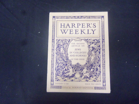 1916 JANUARY 22 HARPER'S WEEKLY MAGAZINE - NICE PHOTOS & ILLUSTRATIONS - ST 2519