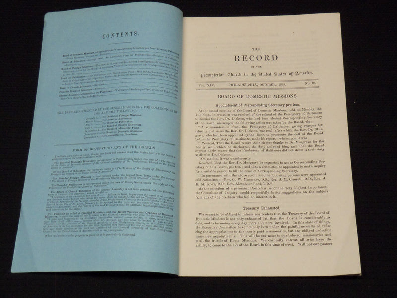 1868-1877 THE PRESBYTERIAN MONTHLY RECORD MAGAZINE LOT OF 42 ISSUES - WR 223C