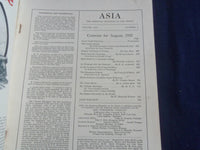1921 AUGUST ASIA MAGAZINE -THE DEADLY KARAIT - GREAT PHOTOS & STORIES - SP 1222P