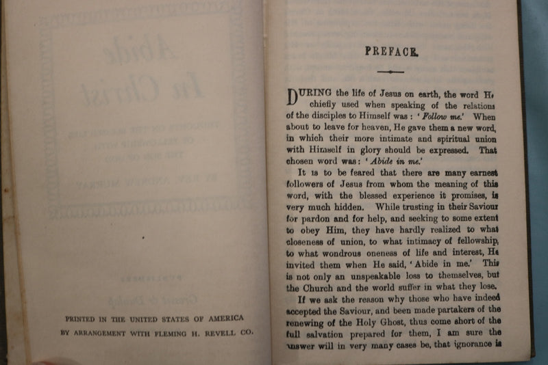 1900' ABIDE IN CHRIST HARDCOVER BOOK BY REV. ANDREW MURRARY - K 3337