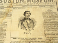1851 JANUARY 4 THE BOSTON MUSEUM NEWSPAPER - GOVERNOR HUNT & BRIGGS - NP 9037