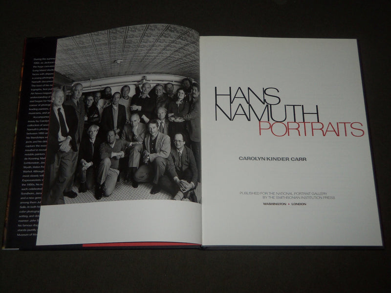 1999 HANS NAMUTH PORTRAITS BY CAROLYN KINDER CARR HARDCOVER BOOK - I 1542
