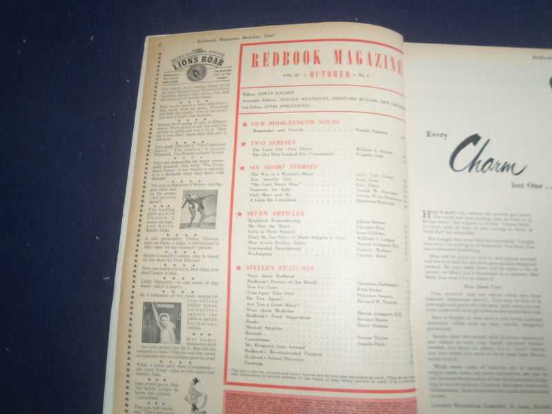 1947 OCTOBER REDBOOK MAGAZINE - REMEMBER AND CHERISH - SP 6257K