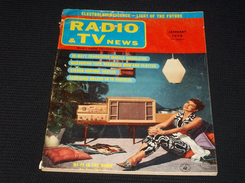 1958 JANUARY RADIO & TELEVISION NEWS MAGAZINE VERY NICE FRONT COVER - E 87
