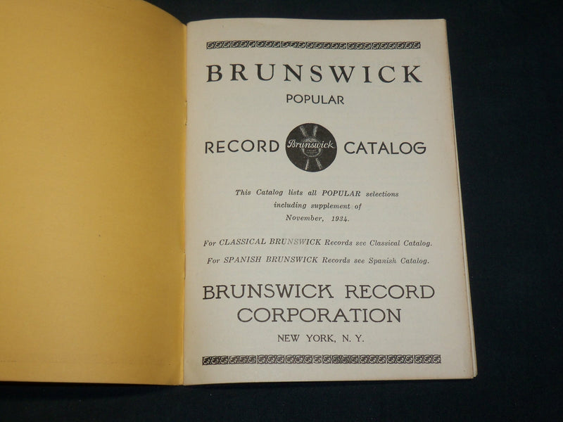 1927-1939 BRUNSWICK RECORDS CATALOGS LOT OF 5 - SOFTCOVER - KD 1046