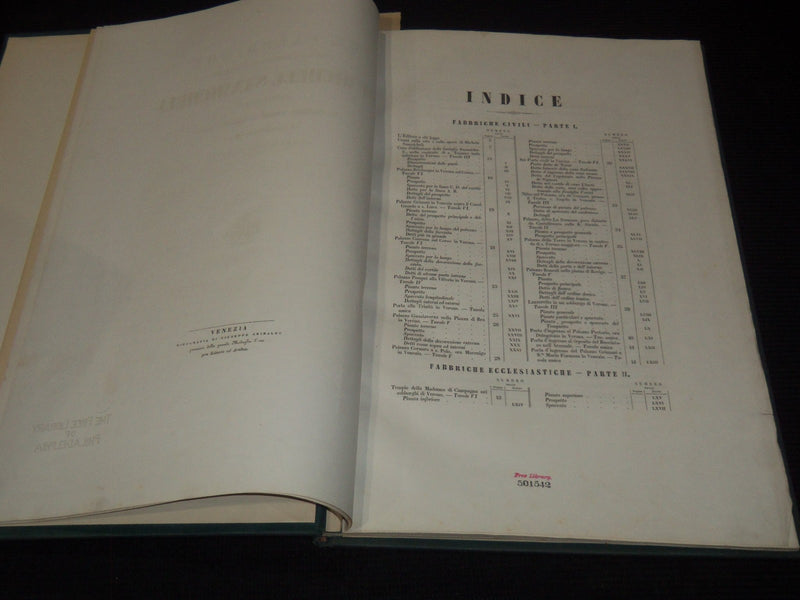 1862 LE FABBRICHE DI MICHELE SANMICHELI VOLUME LOT OF 2 - 150 PLATES - Z 283