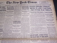 1935 APRIL 18 NEW YORK TIMES - LEAGUE CENSURES GERMANY - NT 4852