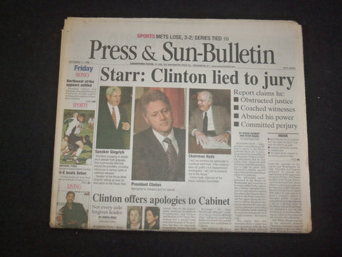 1998 SEP 11 PRESS & SUN-BULLETIN-BINGHAMTON, NY- CLINTON LIED TO JURY -NP 8289