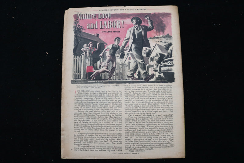1948 SEPTEMBER 5 SUNDAY MIRROR MAGAZINE - VANESSA BROWN COVER - E 26282