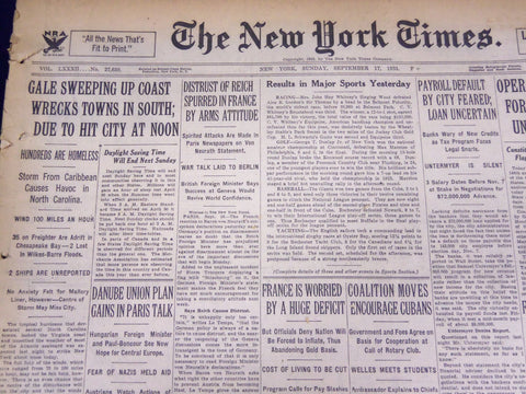 1933 SEPTEMBER 17 NEW YORK TIMES - DISTRUST OF REICH IN FRANCE - NT 3848