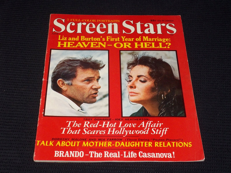 1965 JUNE SCREEN STARS MAGAZINE - LIZ & BURTON FRONT COVER - E 3855