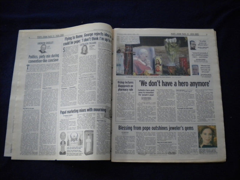 2005 APRIL 4 CHICAGO SUN-TIMES NEWSPAPER - OUR BELIVED JOHN PAUL - NP 5949
