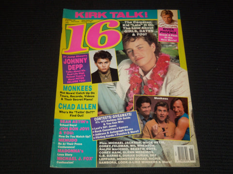 1987 NOVEMBER 16 MAGAZINE - KIRK CAMERON & RIVER PHOENIX COVER - E 14903