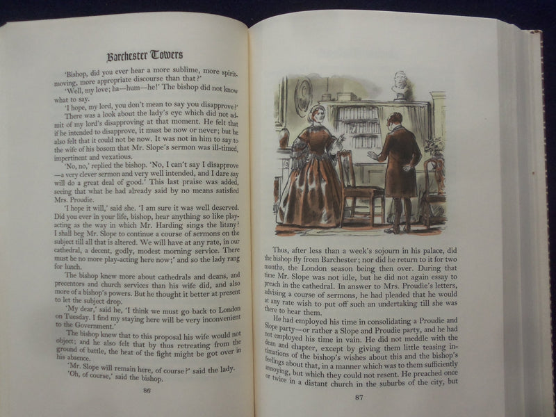 1958 ANTHONY TROLLOPE'S BARCHESTER TOWERS HARDCOVER BOOK -HERITAGE PRESS-KD 8871