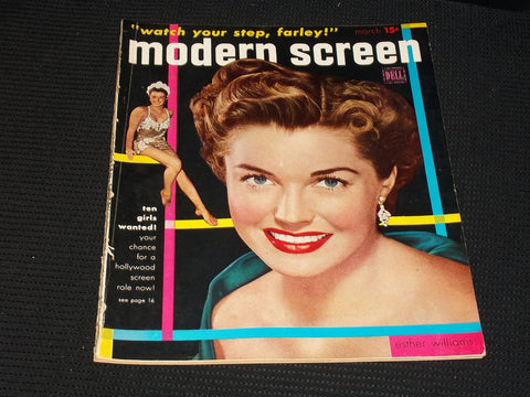 1951 MARCH MODERN SCREEN MAGAZINE - ESTHER WILLIAMS FRONT COVER - E 1832