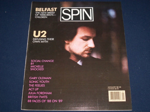 1989 JANUARY SPIN MAGAZINE - U2 COVER - GREAT PHOTOS - J 1355