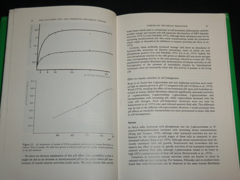 1977 THE CULTURED CELL AND INHERITED METABOLIC DISEASE HARDCOVER BOOK - KD 7162