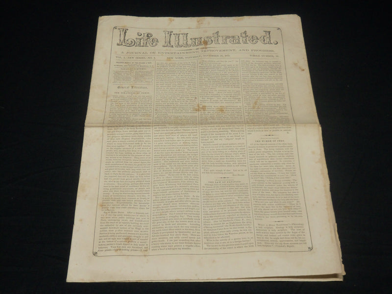 1855 NOVEMBER 24 LIFE ILLUSTRATED NEWSPAPER - HIAWATHA LONGFELLOW - NP 4782