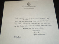 1949 WARD MOREHOUSE THEATER CRITIC TYPED SIGNED LETTER - J 5351