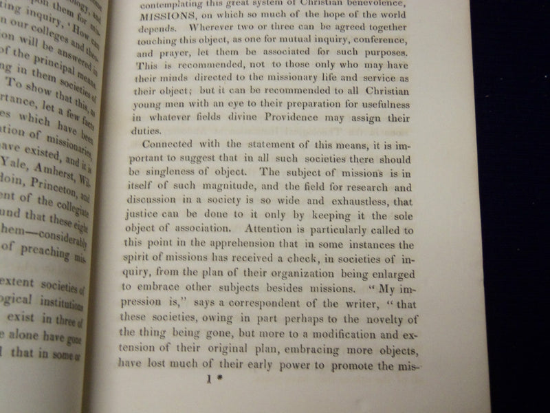 1845 SPIRIT OF MISSIONS IN LITERARY & THEOLOGICAL INSTITUTIONS BOOK - J 4555