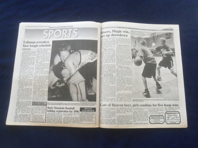 1996 JAN 18 THE BACK MOUNTAIN LEADER NEWSPAPER-SHAVERTOWN, PA-B. HOLENA -NP 6174