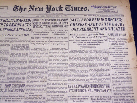 1937 JUL 28 NEW YORK TIMES BATTLE FOR PEIPING BEGINS CHINESE PUSHED BACK- NT 441