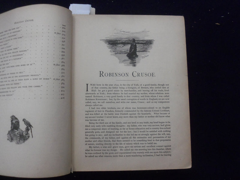 1890'S ROBINSON CRUSOE HARDCOVER BOOK BY DANIEL DEFOE - KD 8360