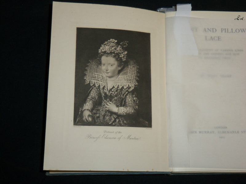 1905 POINT AND PILLOW LACE HARDCOVER BOOK BY MARY SHARP - NICE ILLUS. - KD 6617