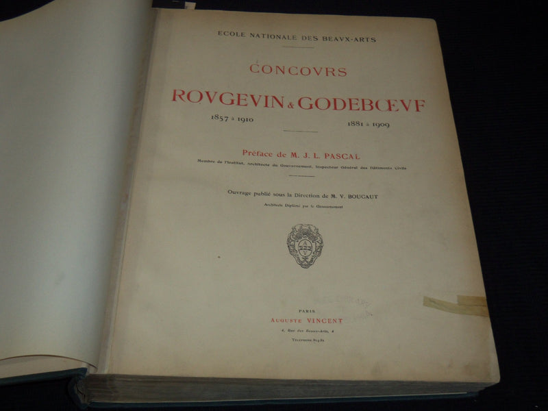 1910 CONCOURS ROVGEVIN & GODEBOEUF FRENCH ARCHITECTURE COMPETITION FOLIO - Z 267