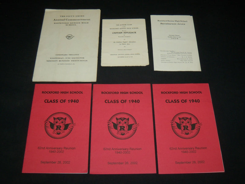 1930-2007 ROCKFORD SENIOR HIGH SCHOOL EPHEMERA LOT OF 12 - ILLINOIS - O 215