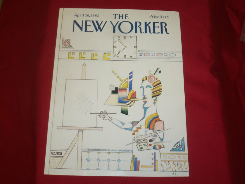 1982 APRIL 26 NEW YORKER MAGAZINE FRONT COVER ONLY - GREAT ART FOR FRAMING