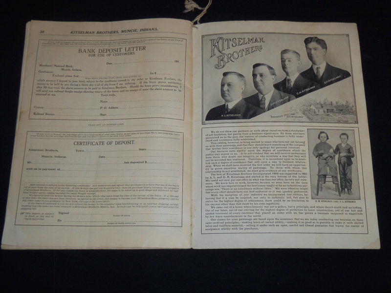 1910'S KITSELMAN BROTHERS FENCE CATALOG NO. 33 - MUNCIE, INDIANA - J 9142