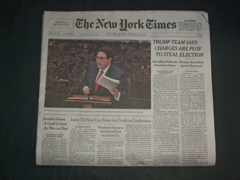 2020 JANUARY 27 NEW YORK TIMES - KOBE BRYANT KILLED IN HELICOPTER CRASH