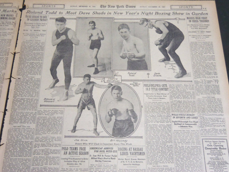 1925 DEC 27 NY TIMES SPORTS SECTION - JONES- GRANGE- HORNSBY- NURMI - NT 7064