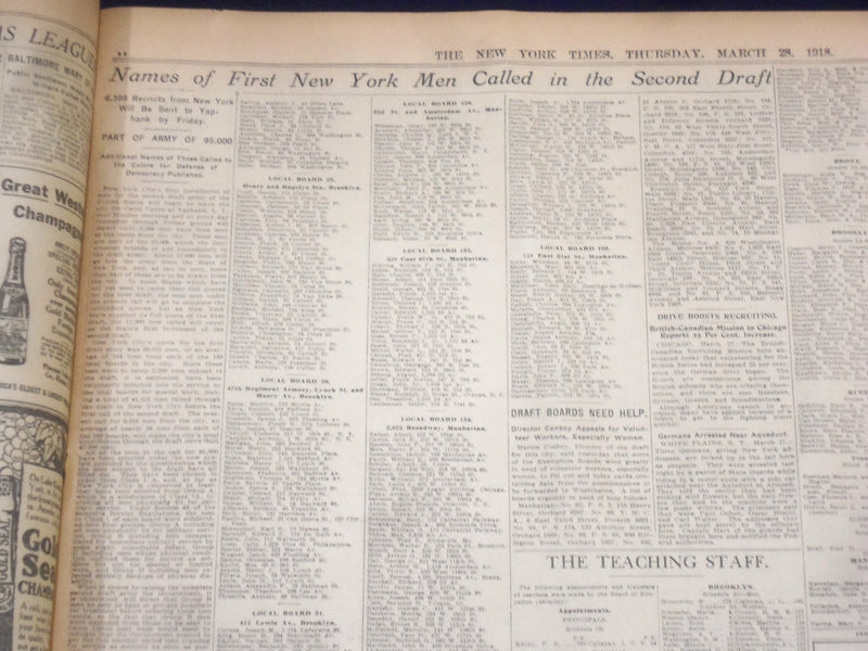 1918 MARCH 28 NEW YORK TIMES - BRITISH BEAT GERMANS BACK - NT 8157