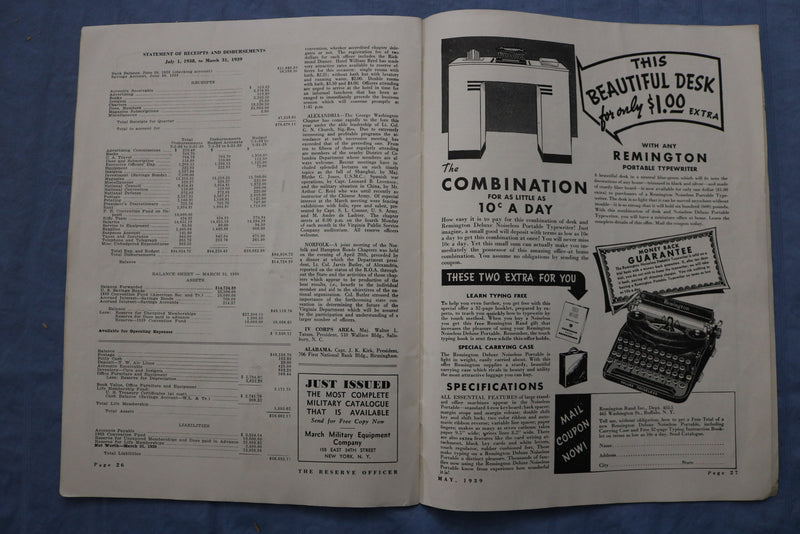 1939 MAY THE RESERVE OFFICER MAGAZINE - K 331