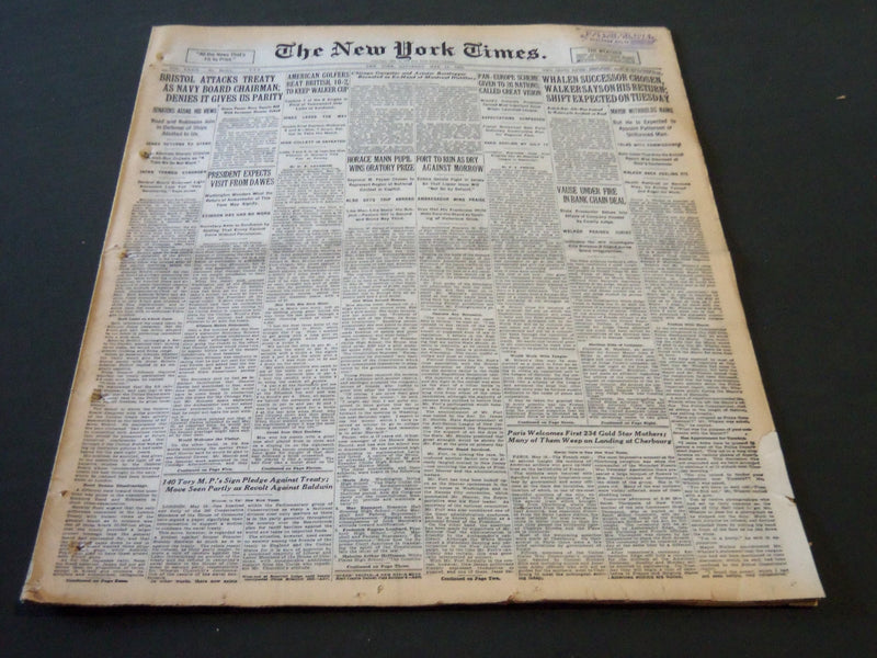 1930 MAY 17 NEW YORK TIMES - AMERICAN GOLFERS BEAT BRITISH KEEP CUP - NT 5703