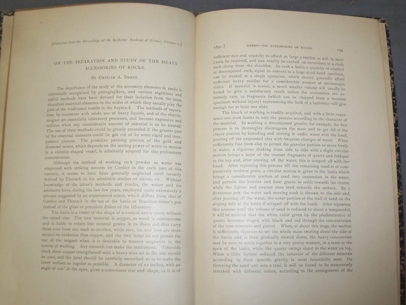 1891 ON THE SEPARATION AND STUDY OF THE HEAVY ACCESSORIES OF ROCKS - J 4923