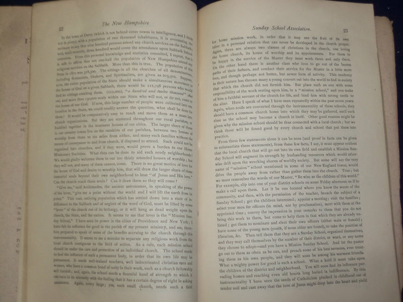 1876 LACONIA, NEW HAMPSHIRE SUNDAY SCHOOL CONVENTION REPORT - J 4605