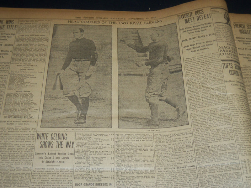 1910 NOVEMBER 19 THE BOSTON HERALD - HANARD BIG FAVORITE TO BEAT YALE - BH 283