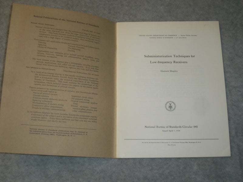 1954 SUBMINIATRURIZATION TECHNIQUES FOR LOW-FREQUENCY RECEIVERS - J 6291