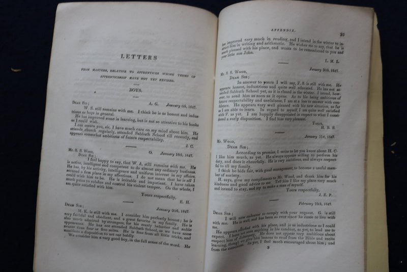 1848 REFORMATION OF JUVENILE DELINQUENTS REPORT SOFTCOVER BOOK - K 838